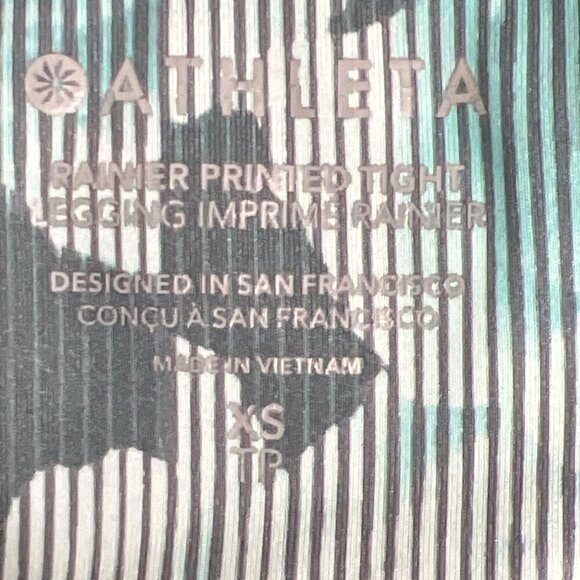 ATHLETA Rainier Printed Tights Green Floral XS EUC - Picture 3 of 6